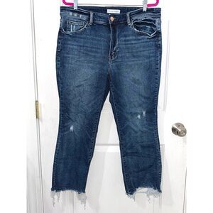 Flying Monkey brand distressed raw hem cropped jeans